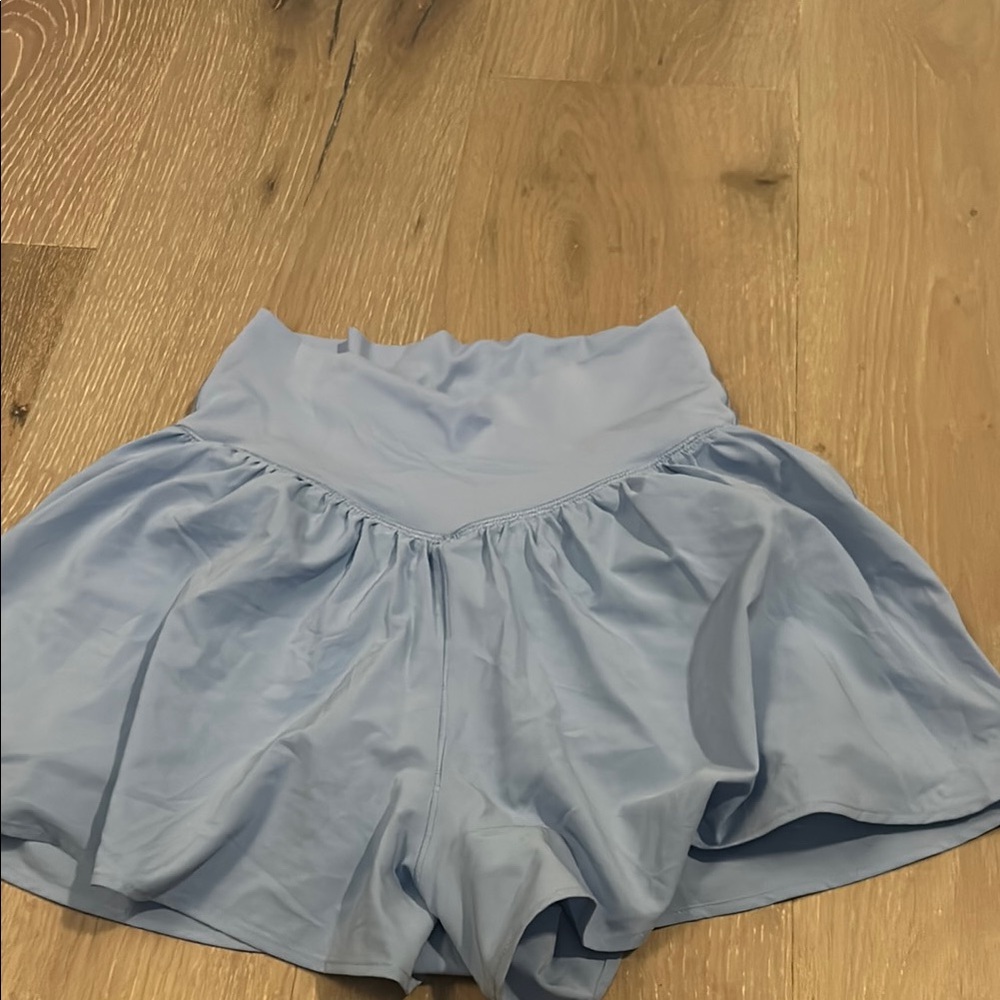Aerie crossover shorts, light blue